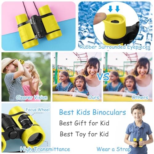 OSDUE Kids Telescope Outdoor Toys, 4x30 High Resolution Binoculars for Kids' Educational Learning & Sports, Yellow — view 6