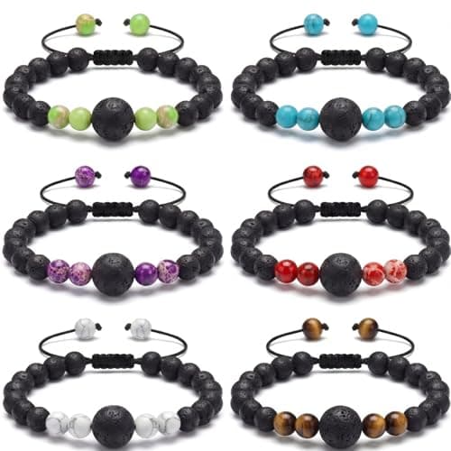 Sureio 6 Pcs Motion Sickness Bracelets Cruise Essentials, S, Glass