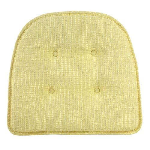 Klear Vu Omega Non-Slip Chair Cushions, Assembled in USA, U-Shaped Skid-Proof Seat Pads for Dining Room, Kitchen, Office, 15"x16", 8 Pack, Solid Yellow 8 Count — view 2
