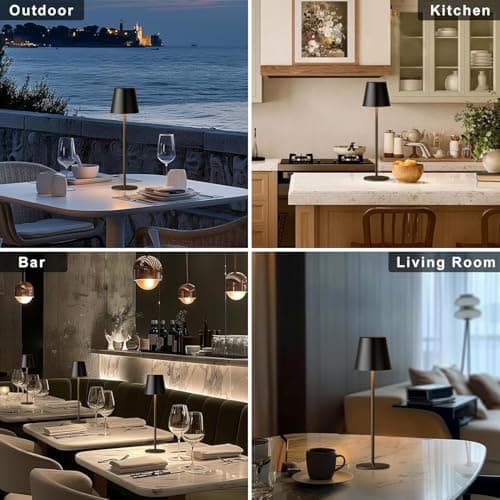Pack of 2 Dimmable LED Battery Table Lamps, Touch Wireless Table Lamp — view 6