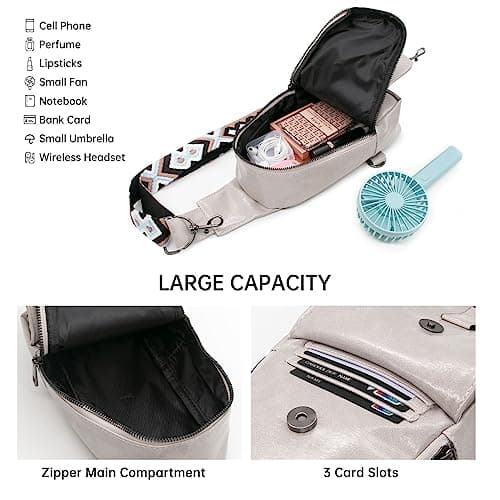 Long Keeper Crossbody Sling Bag PU Leather Sling Backpack for Women Men Small Shoulder Backpack Chest Bag Waterproof Travel Outdoor Casual Daypack — view 6