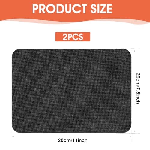 2 Pcs Canvas Self-Adhesive Fabric Repair Patch 28x20cm - Waterproof for Upholstery, Sofas, Tents, Furniture, Tote Bags, Car Seats, Cloth (Black) — view 3