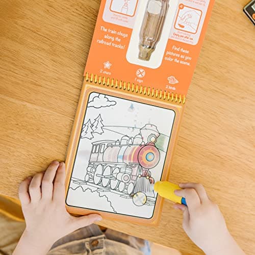 Melissa & Doug Water WOW Vehicles, Magic Painting Book with Water Pen, Water Colouring Books for Children Age 3-7, Plane Activities for Kids Travel Activity Packs - FSC Certified — view 5