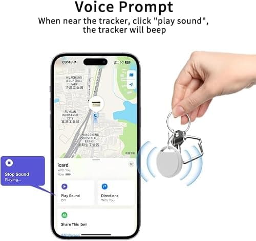 RSH Air Tracker Tag Bluetooth Item Finder, Compatible with Apple Find My APP (iOS Only) Replaceable Battery, IP67 Waterproof, for Keys, Wallets, Bags & Luggage — view 4