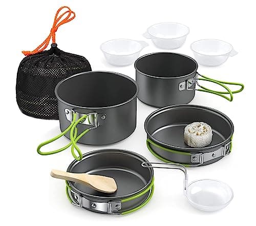 Lixada Camping Cookware, 2-3 People Multifunctional Portable Cooking Set for Outdoor Camping Hiking Picnic