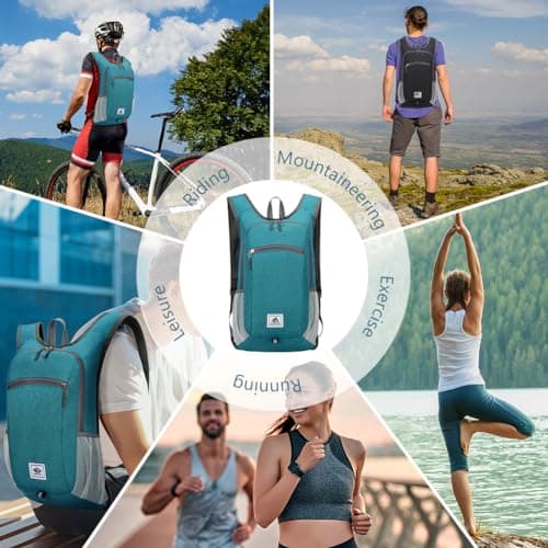 flintronic Foldable Backpack, Ultra Lightweight Rucksack, 16L Hiking Backpack, Unisex Packable Backpack For Men Women, Waterproof Travel Daypack For Outdoor Sport Biking Hiking Climbing — view 6