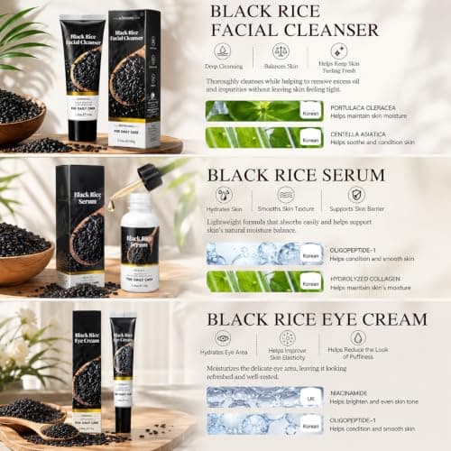 Black Rice Korean Skin Care Gift Set, 5 Piece Facial Routine for Women — view 2