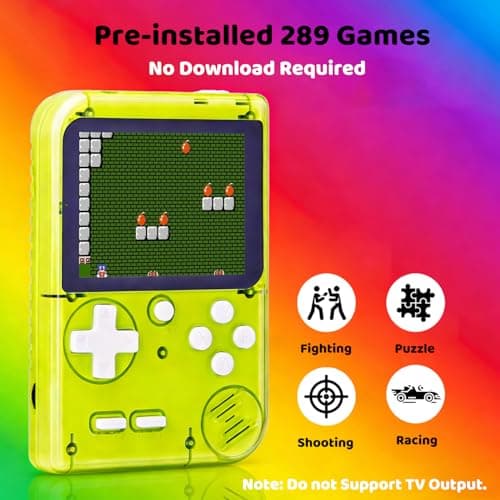 Handheld Game Console for Kids Pre-loaded 289 Video Games, Travel-friendly Retro Game Console with 2.8" Color Screen, Rechargeable Battery, Handheld Electric Game Player for Boy Girl — view 3