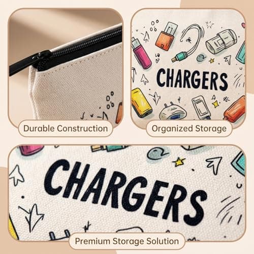2PCS Charger Bag, Cable Bag for Accessories, Charger Bag for Travel, Portable Travel Pouches, Multi-Purpose Storage Pouch Bag for Cable Management — view 3