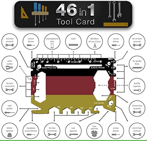 Bascuda Stainless Steel 46-in-1 Card Size Gadget Wallet Multitool — view 3