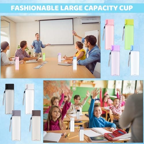 24 Bulk Water Bottles and Sports Bottles, 500ml Plastic Bottles with Straps — view 6