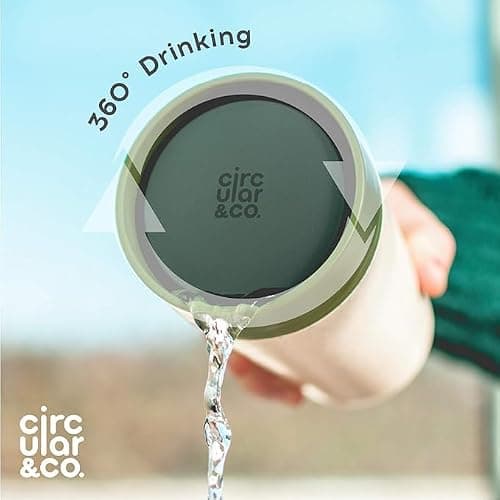 Circular and Co Mark I Model (PRE 2024) Reusable Coffee Cup 12oz/340ml - The World's First Travel Mug Made from Recycled Coffee Cups, 100% Leak-Proof (Cream & Faraway Blue) — view 3