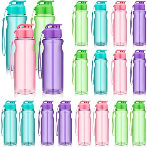 DHNDO 20 Pack Kids Water Bottles Bulk, 500ml Reusable Plastic Bottles