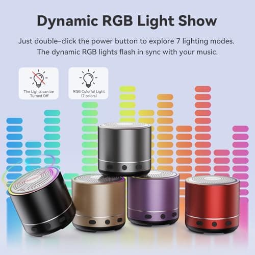 Bluetooth Speaker, Mini Speakers Wireless Bluetooth 5.4 with Stereo Sound — view 2