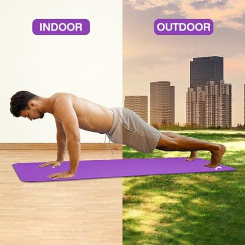 Xn8 Sports Yoga mat 10mm & 15mm Thick NBR Exercise Mat - Non-Tearable Pilates Mat with Extra Carry Strap - Yoga Mats for Women Men for Aerobics Lunges Planks Indoor & Outdoor 61Lx20Wx1.5 & 1Th — view 4