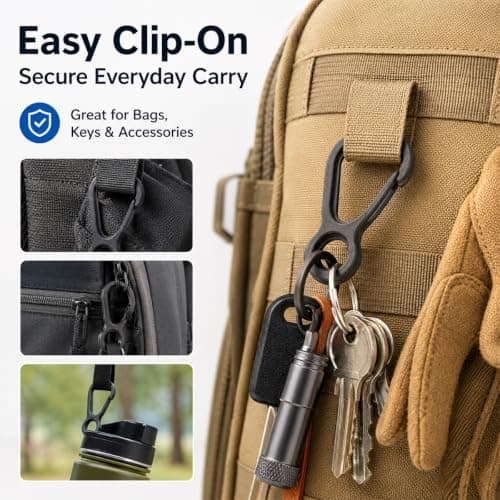 Anti-tangling Lightweight Plastic Hooks, 10Pcs Dual Swivel Carabiner Clips, Small Snap Buckle for Camping Tent Accessories, Durable Cord Hanging Clips for Backpacking Outdoor Organising — view 5