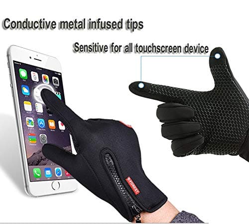 Touchsceen Fleece Insulated Gloves, Thermal Windproof Snowproof Warm Gloves Winter Sports Ski Snowboard Riding Motocycling Bike Mittens Hiking Camping Driving Gloves Purple — view 2