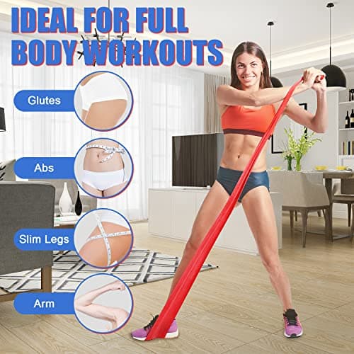Resistance Exercise Band Kit - Strength Training & Conditioning - Pilates - Resistance Bands for Mobility Strength & Rehab Premium Quality, 3Pack (1.5M-3 Pack) — view 3