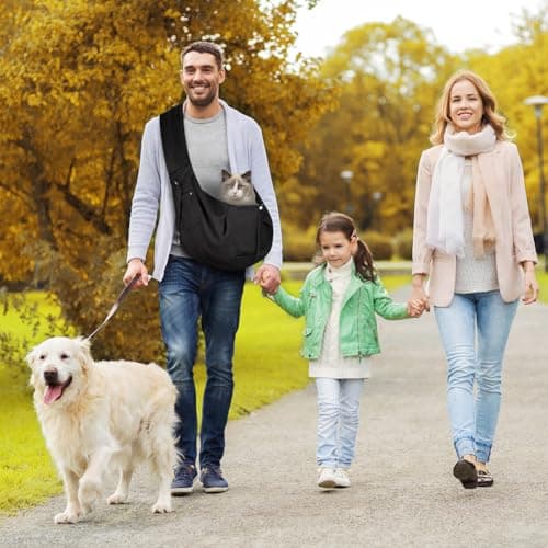 Adiwo Puppy Carrier, Dog Carrier Bag Shoulder Tote, Reversible Hands-free Dog Carry Sling for Small & Medium Dogs & Cats, Soft & Comfortable, for Outdoor Walking, Travel, Shopping — view 4