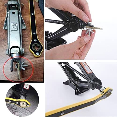 QISF Scissor Jack Ratchet Wrench | Labor-Saving | 360°Swivel Scissor Lift Speed Handle Wrench | Tire Wheel Jack Wrench with Universal Adapter for Travel/Truck/SUV — view 6