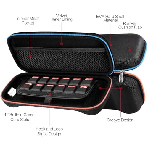 ivoler Carry Case for Nintendo Switch 2 (2025 Model) – Protective Portable Hard Shell Pouch Carrying Travel Game Bag for Nintendo Switch 2 Accessories Holds 12 Game Cartridge– Black — view 4