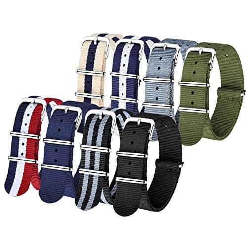 MEGALITH Nylon Watch Strap 8-Pack: One-Piece Multi-Color Replacement Band — view 2