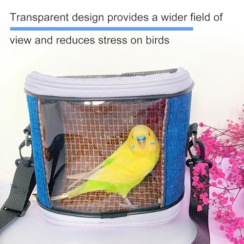 Bird Travel Carrier, Bird Travel Bag, Bird Carrier, Bird Parrot Backpack, Parrot Travel Cage, Lightweight, Easy to Carry, for Parrot Parakeet Mini Animals for Travel Hiking Camping, 16CM x 13CM x 9CM — view 4