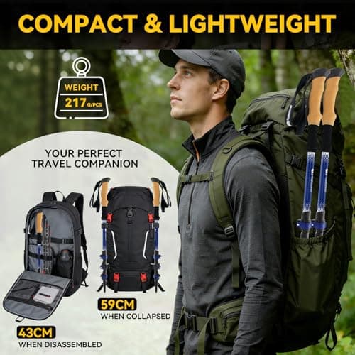 Carbon Fiber Walking Sticks for Men and Women,2Pack Trekking Pole forHiking — view 4