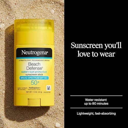 Neutrogena Beach Defense Sunscreen Stick with Broad Spectrum SPF 50+, Lightweight Water-Resistant Sunscreen with Oil-Free & PABA-Free Formula, 1.5 oz — view 2