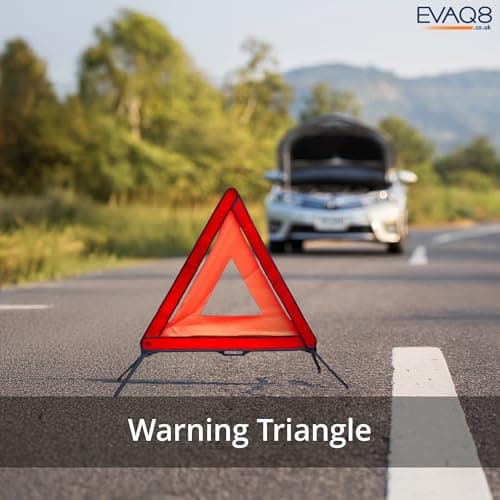 EVAQ8 Car Emergency Kit + France & Europe Travel Compliance Bundle – UK Breakdown Safety Kit with Fire Extinguisher & First Aid, Plus Headlamp Beam Deflectors & UK Sticker for Driving Abroad — view 4
