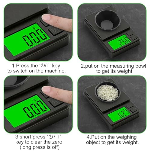 GeekerChip Precision Scales 0.01 g/1000 g, Digital Kitchen Scale, Portable Pocket Scale, Multifunctional Pocket Scale, Gram Scale, with LCD Display, for Food, Jewellery, Medicine, Laboratory, Coffee — view 6