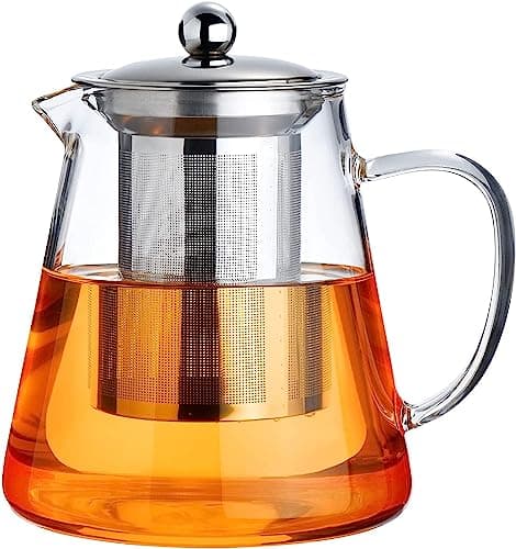 PARACITY Tea Pot 950ML, Glass Teapot with Infuser, Clear Tea Kettle