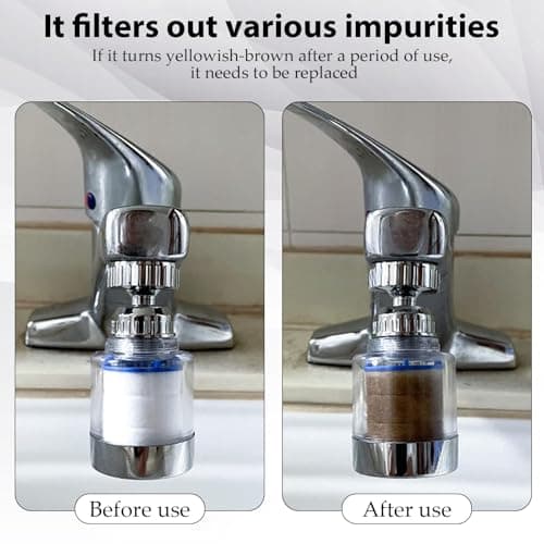 KHDULQ 2 Pcs Cartridges 360 Degree Rotating Sink Tap Water Filter — view 6