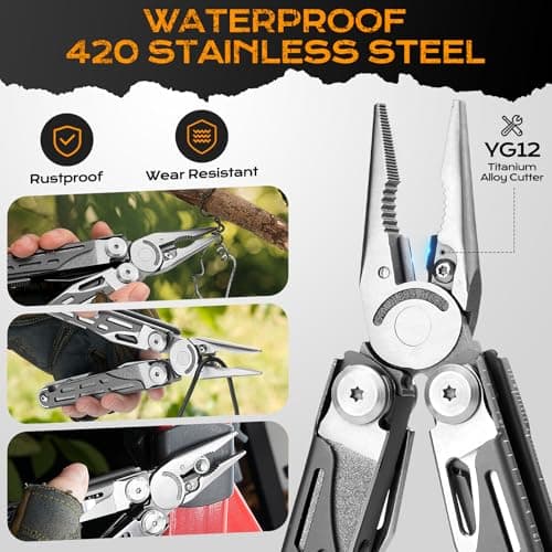 BIBURY Multitools, BI2038C Titanium Plating Multi Tool Foldable Pliers — view 3