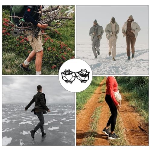 Hopzab Stainless Steel Non-Slip Ice Gripper for Shoe, Universal Gripper Spikes for Outdoor Winter Hiking Walking Jogging Fishing. — view 3