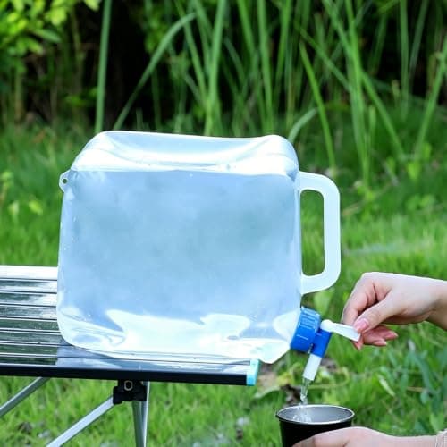 TBIBINWP Water Container, 5L/10L/15L/20L Portable Collapsible Water Carrier with Spigot, Large Capacity, BPA Free & Foldable Water Bucket, Perfect for Hiking Camping BBQ Picnic Outdoor Use (10L)