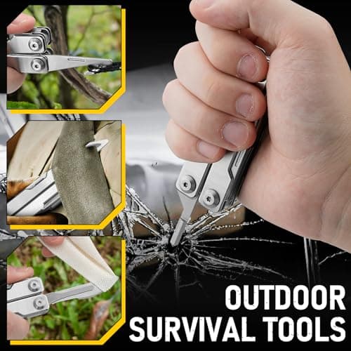 BIBURY Multitools, Keychain EDC Gadgets, Foldable Scissors, Silver BI2052A — view 3