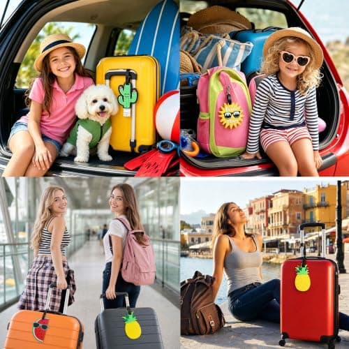 OPUHOHR 6 Pack Summer Travel Baggage Tags, Unique Baggage Tag for Suitcase — view 6