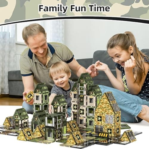 Army Toys Magnetic Tiles, Military Building Blocks Set for Kids Ages 3+ — view 5