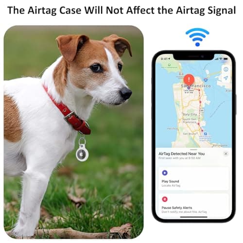 Air Tag Holder Air Tag Silicone Case, with Keychain, TPU Case for Air Tags Keyring for Keys, Bags, Luggage, Pet Collar, Anti-Lost and Scratch-Resistant, Fully Covered (White) — view 6