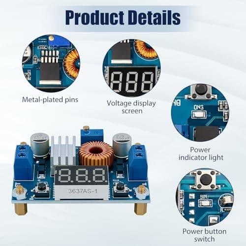 2Pack DC-DC 5A Buck Converter 4-38V to 1.25-36V Step-Down Voltage Regulator — view 3