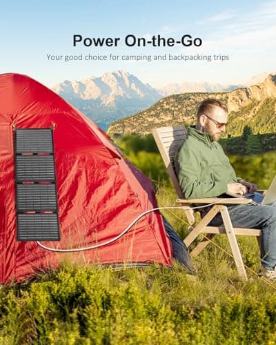 ELECAENTA 40W ETFE Portable Solar Panel with 3 Outputs, 18V DC/USB/USB-C PD30W, Foldable Monocrystalline Solar Charger, IP68 Waterproof, Light Weight for Phone, Power Bank, Generator, Camping Trip — view 6