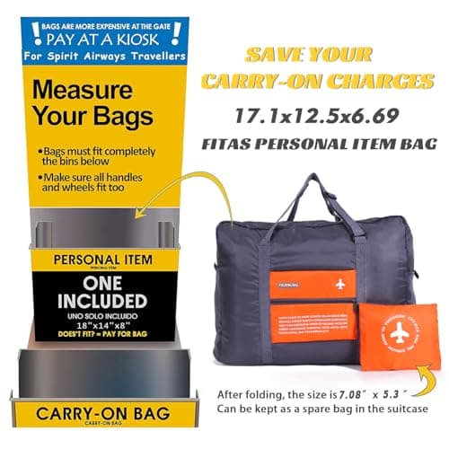 INVODA Foldable Travel Duffel Bag Sports Gym Tote Water Resistant Carry on Luggage Bag Weekender Overnight Bag (Orange) — view 3
