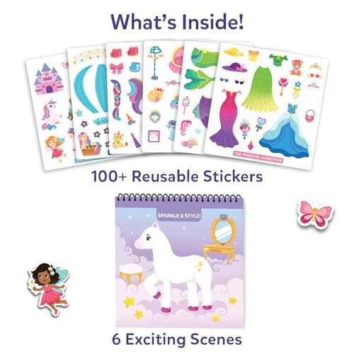Skillmatics Peelies – Unicorns & Princesses, Reusable Sticker Activity Book — view 3
