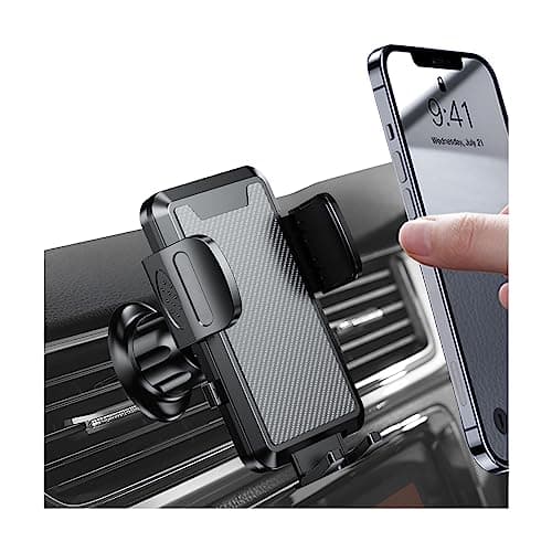 JNNJ Car Phone Holder, Universal Cell Phone Holder Stand Mount, 360° Rotation Adjustable Stability Air Vent Phone Mount, Multifunctional Smartphone Holder for Windshield Vent (Carbon Fibre)
