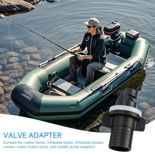 JOVIA 2PCS Boat Pedal Pump Hose Adapters Compatible with H-R Valve, Universal Black Plastic Heavy Duty Air Valve Connectors, for Inflatable Kayaks Paddleboards Inflatable Boats Inflation Tool Set — view 5