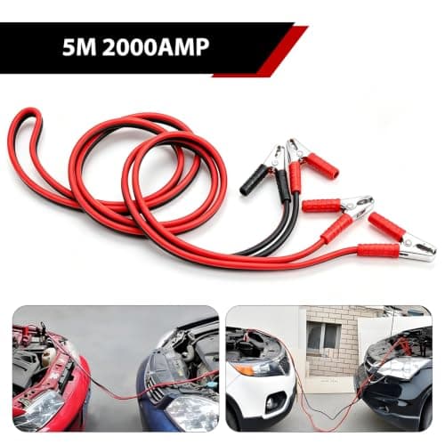 BREEZENEST Heavy Duty Jump Leads Booster Cables with Gloves & Carry Bag Professional Car Battery Jumper Cables for 12V Petrol & Diesel Cars SUVs Vans and Light Trucks 5M/2000AMP — view 2
