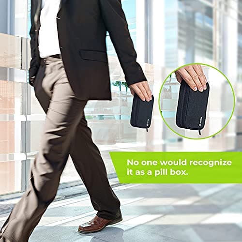 AUVON AM/PM Pill Organiser with a Zipper Canvas Bag for Dual Protection — view 6