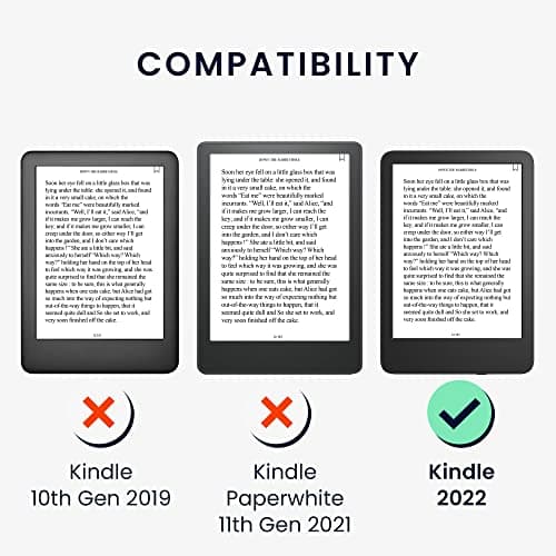 kwmobile Cover for Amazon Kindle (2022/2024) Case - eReader Cover with auto sleep funktion - Library Motto with Multicolor — view 6
