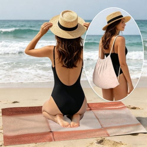 Beach Towel with Bag Large Soft Quick Dry Microfiber Travel Blanket — view 6